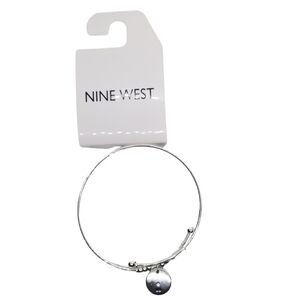 NINE WEST NWT SILVERTONED CHARM BANGLE BRACELET